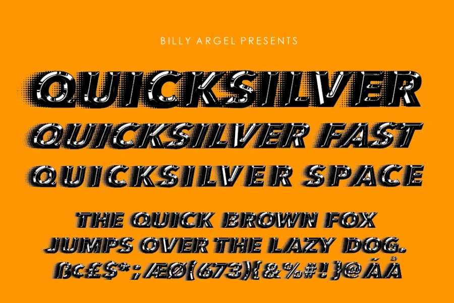 QUICKSILVER FAST Font preview 9
