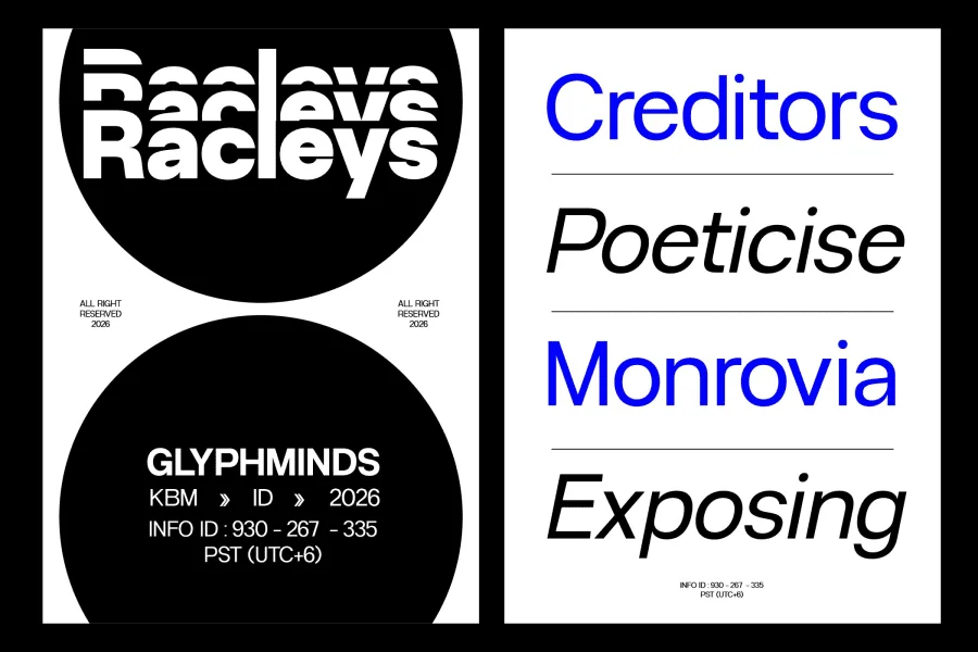Racleys Font Family preview 3