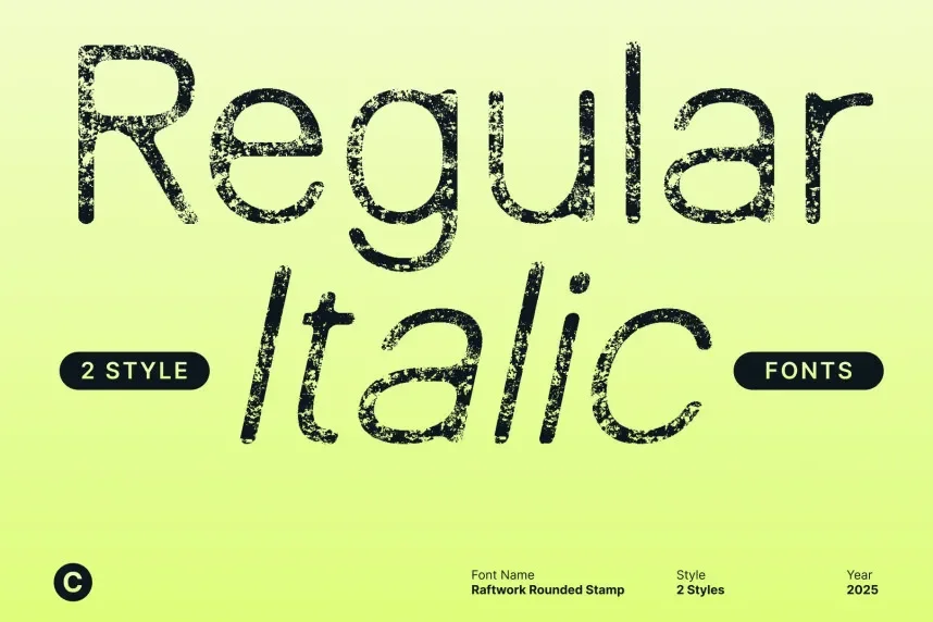 Raftwork Rounded Stamp Font preview 4