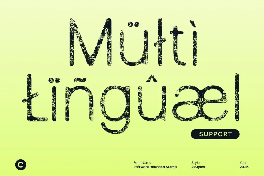 Raftwork Rounded Stamp Font preview 5