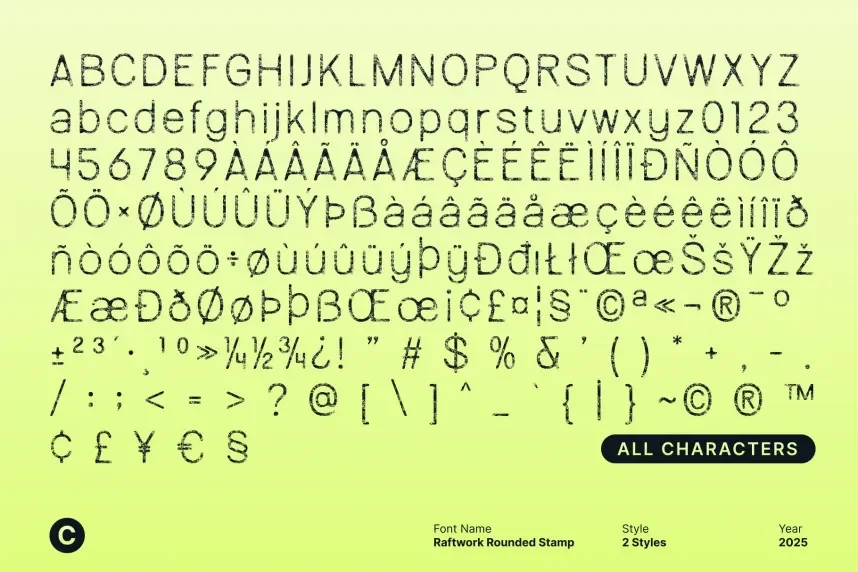 Raftwork Rounded Stamp Font preview 6