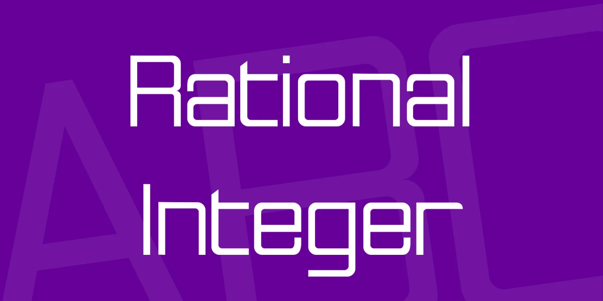 Rational Integer Font