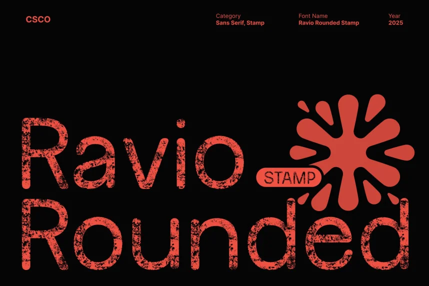 Ravio Rounded Stamp Font