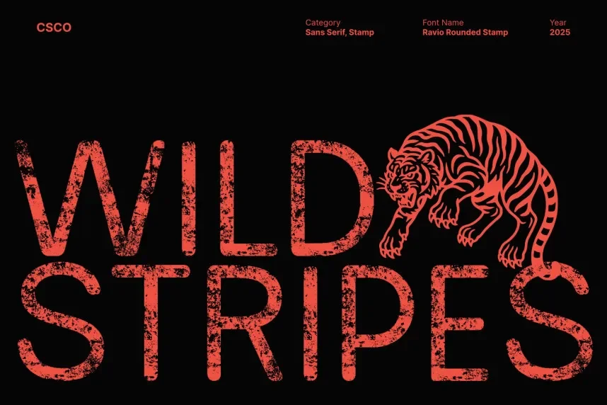 Ravio Rounded Stamp Font preview 3