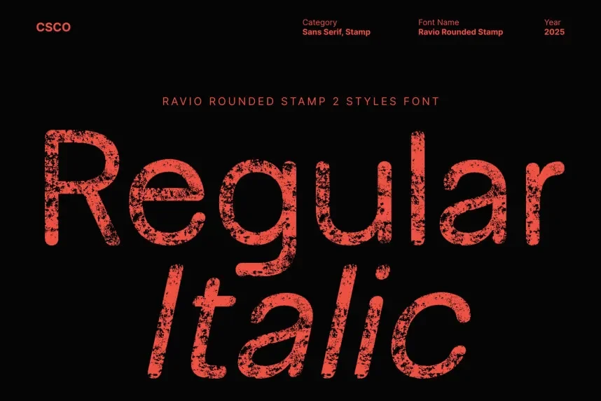 Ravio Rounded Stamp Font preview 4
