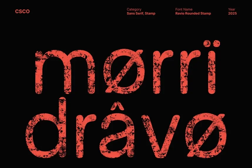 Ravio Rounded Stamp Font preview 5