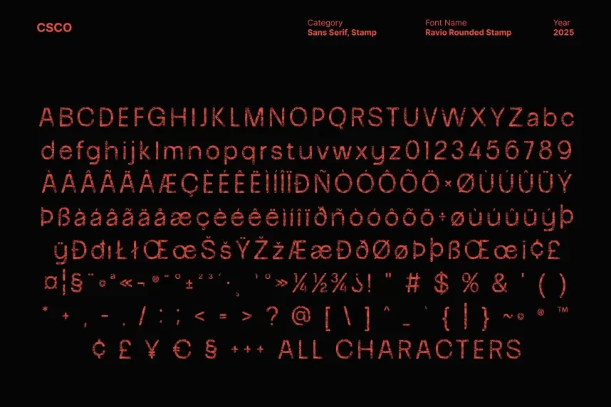 Ravio Rounded Stamp Font preview 6