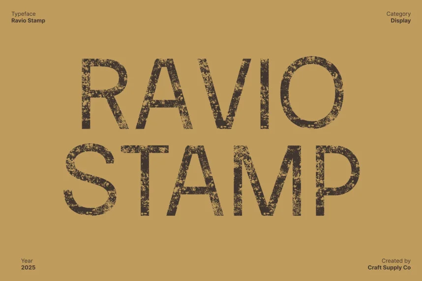 Ravio Stamp Font