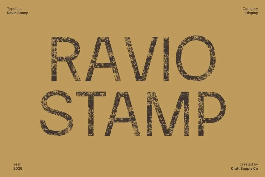 Ravio Stamp Font preview 2