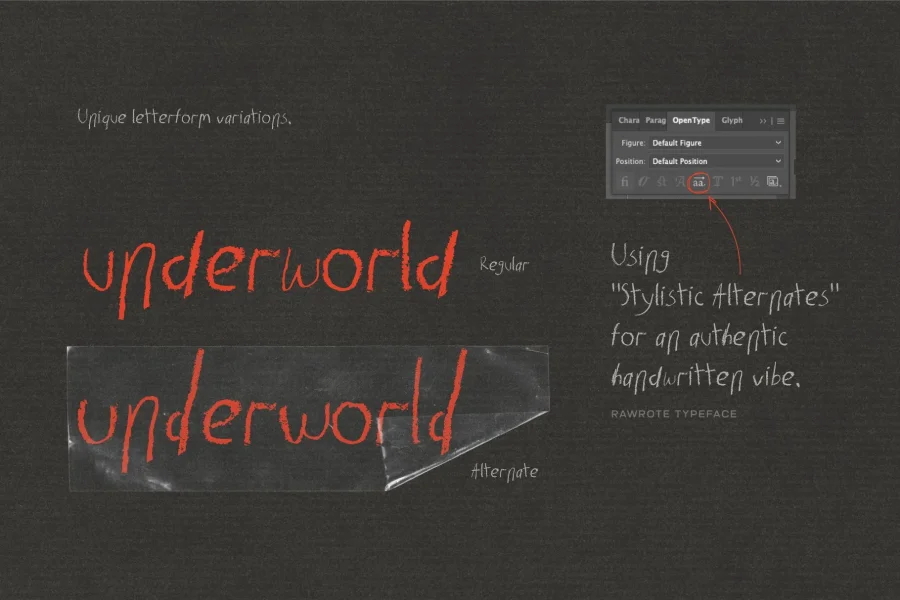 Rawrote Font preview 5