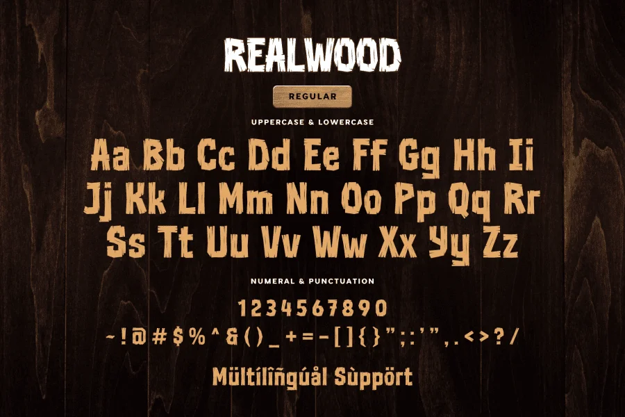 Realwood Font Family preview 16