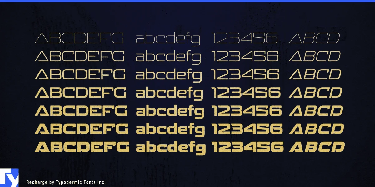 Recharge Font preview 4