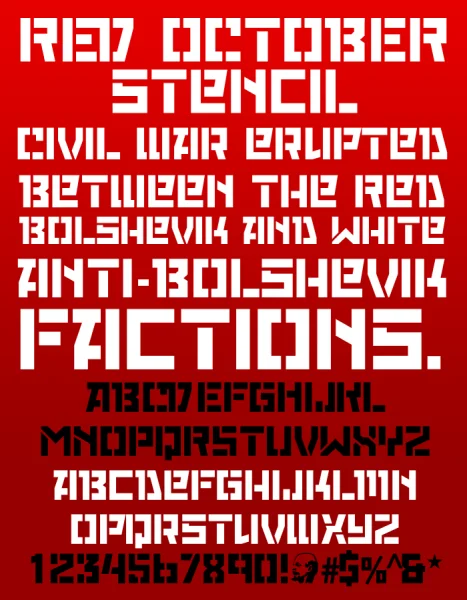 Red October Font Family preview 2