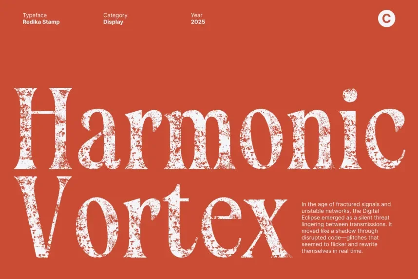 Redika Stamp Font preview 3
