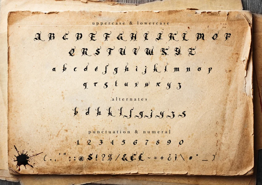 Rhapsody Black Letter Font preview 2