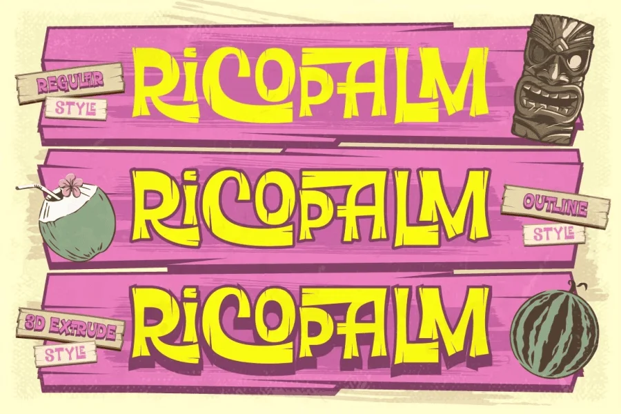 Ricopalm Font Family preview 4