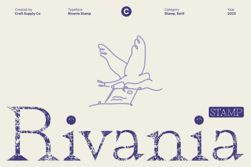 Rivania Stamp Font