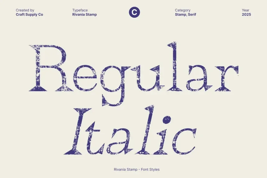 Rivania Stamp Font preview 3