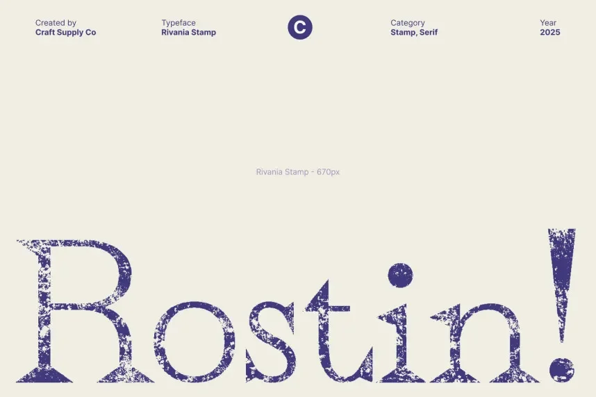 Rivania Stamp Font preview 4