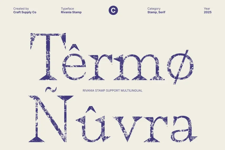 Rivania Stamp Font preview 5