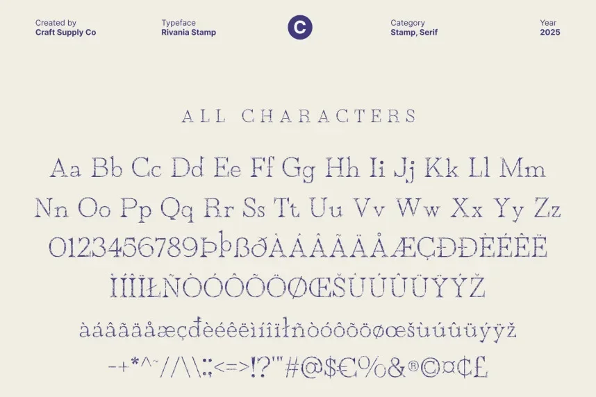 Rivania Stamp Font preview 6