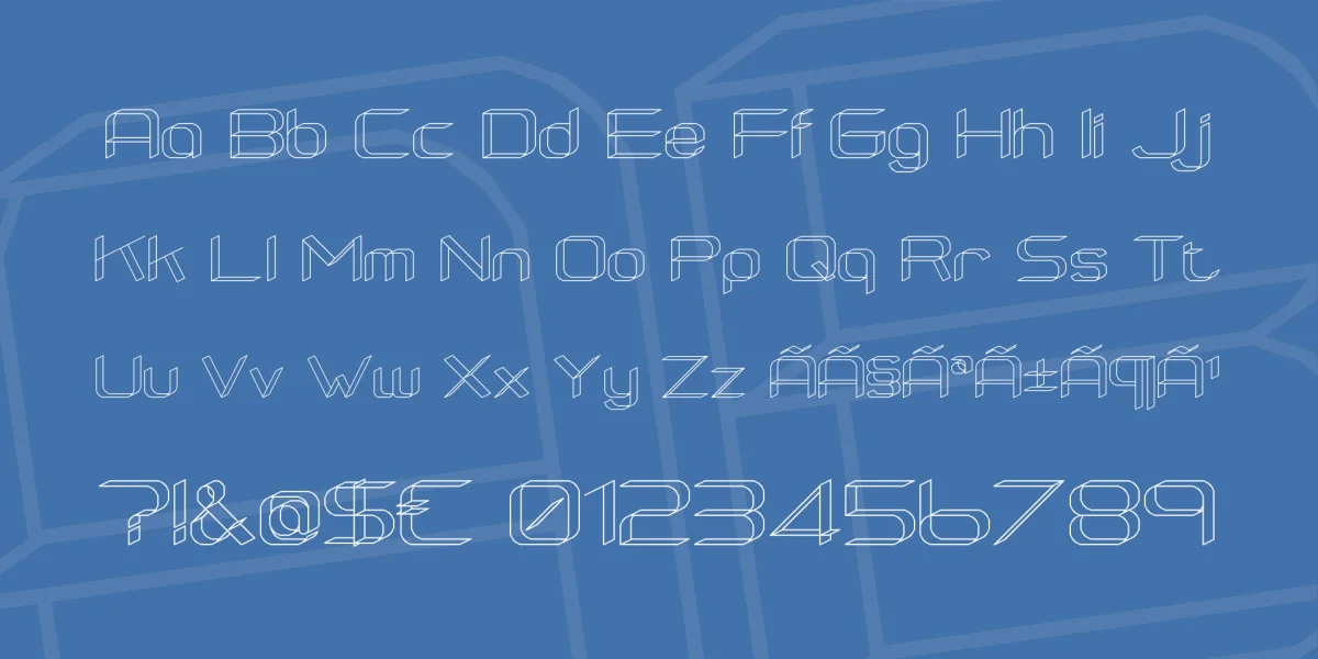 RM Squarial 3D Font preview 2