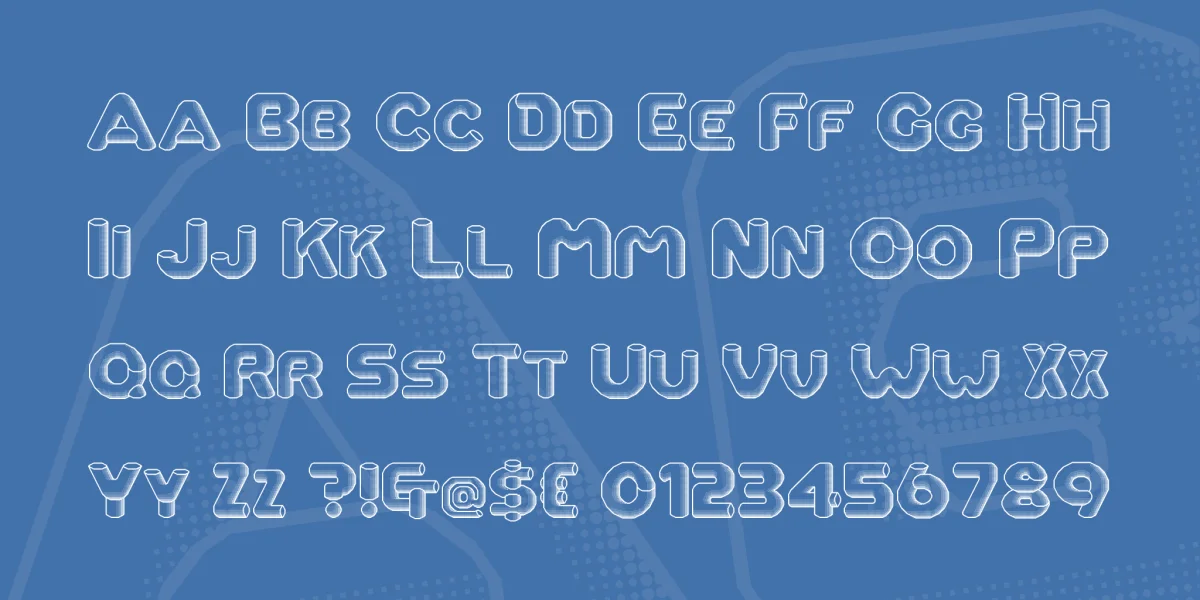 RM Tubeway chrome Font preview 2