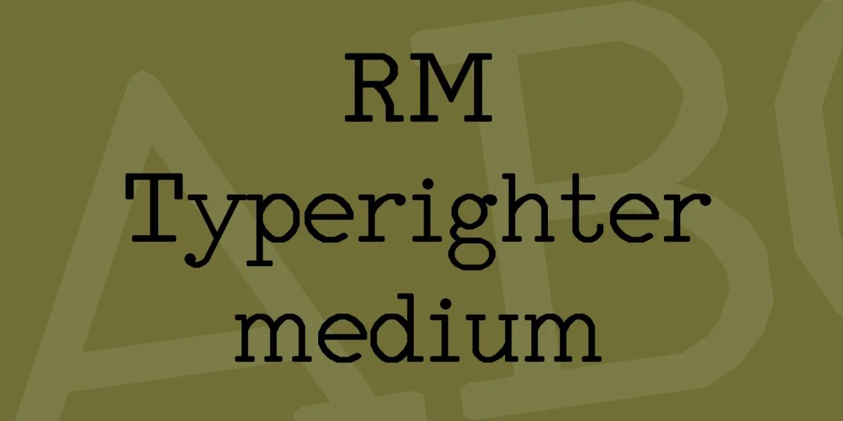 RM Typerighter medium Font
