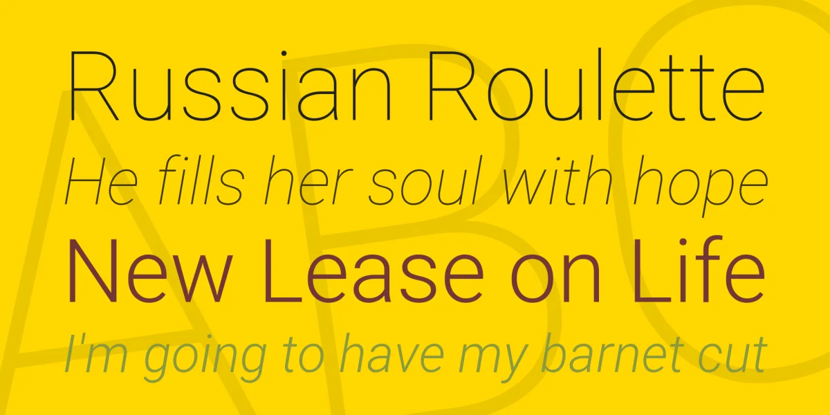 Roboto Font Family preview 2