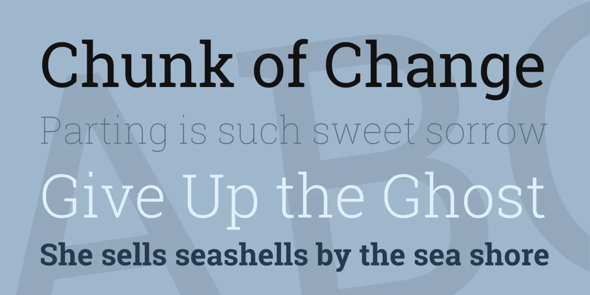 Roboto Slab Font Family preview 2