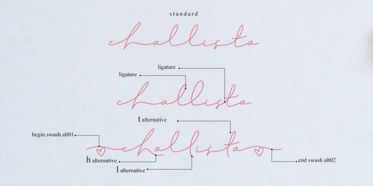 Romance Challista Font preview 5