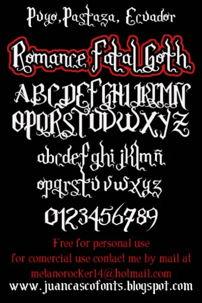 Romance Fatal Goth Font Family