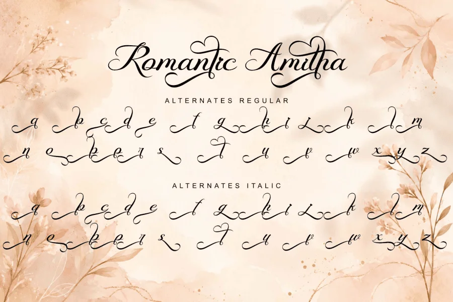 Romantic Amitha Demo Font Family preview 10