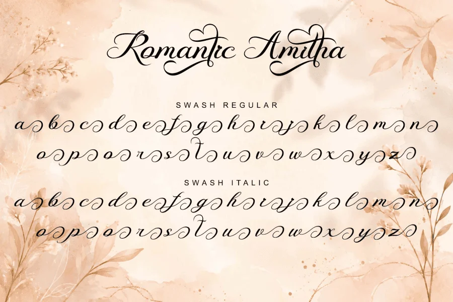Romantic Amitha Demo Font Family preview 11
