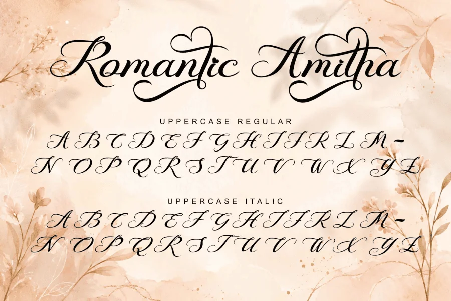 Romantic Amitha Demo Font Family preview 7