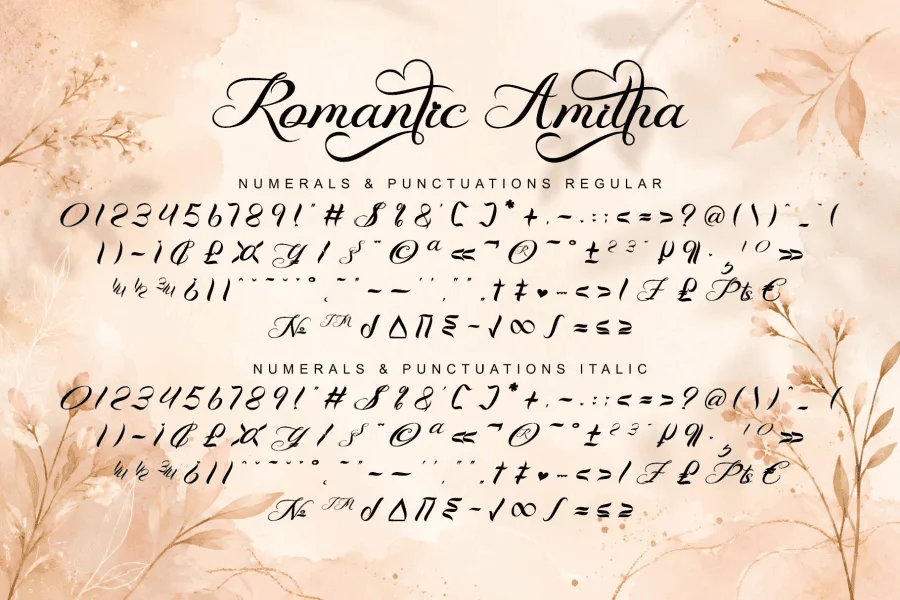 Romantic Amitha Demo Font Family preview 9