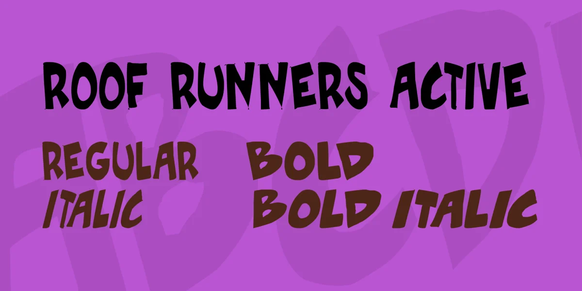 Roof runners active Font Family