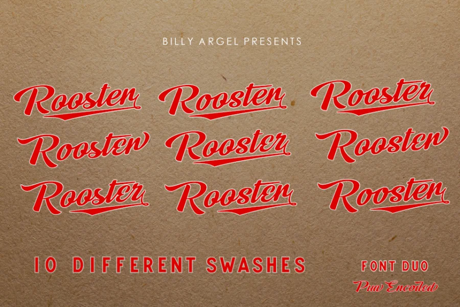 ROOSTER PERSONAL USE Font preview 4