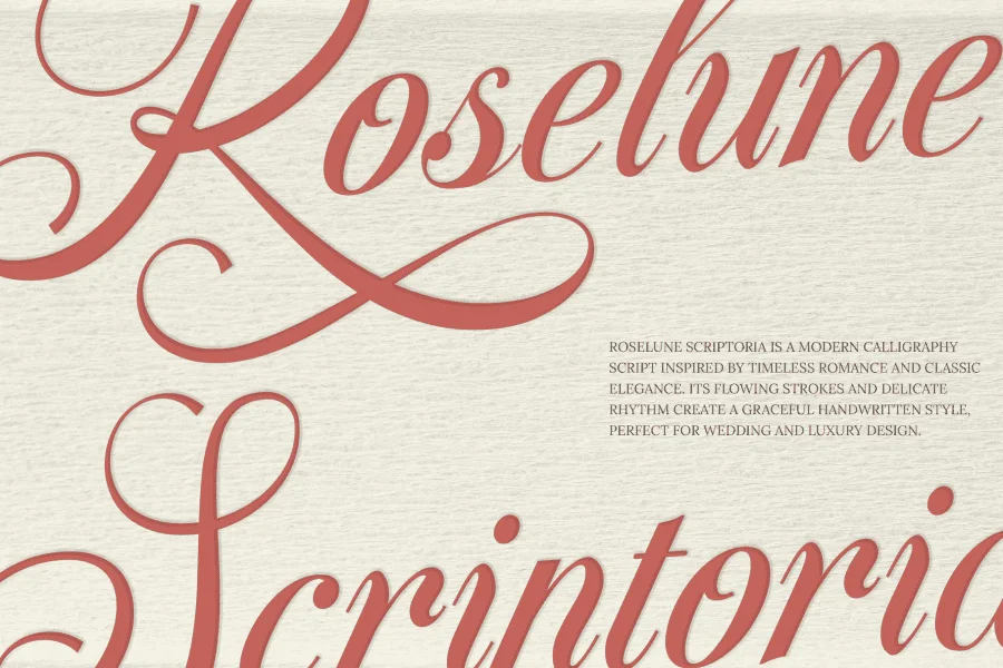 Roselune Scriptoria Demo Font preview 2
