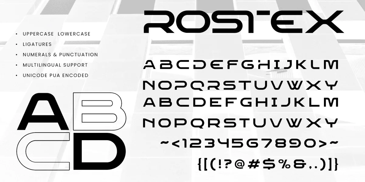 Rostex Font Family preview 5