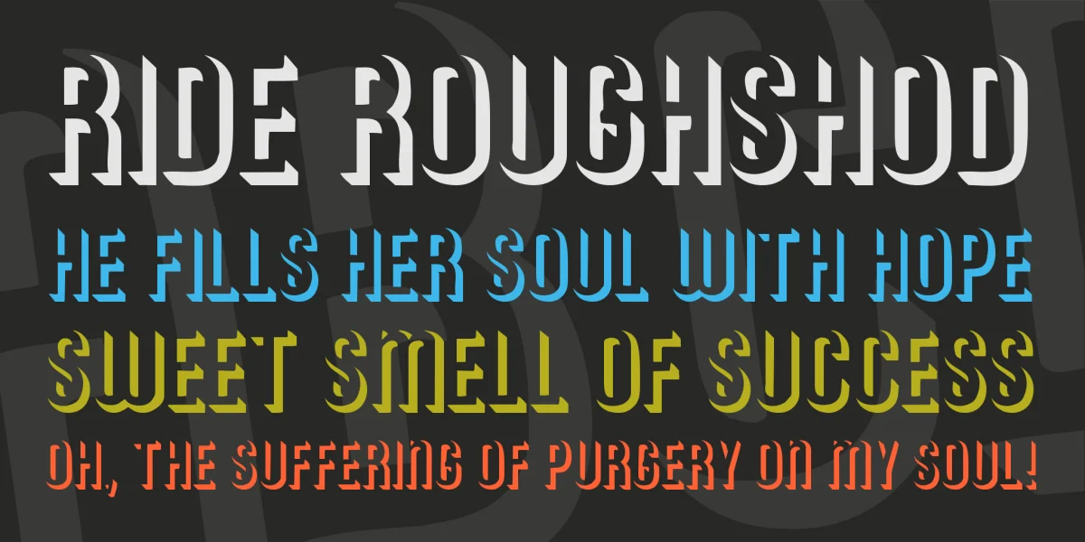 Rounded Relief Font preview 2