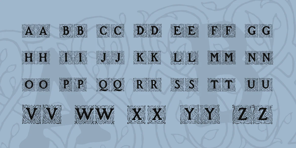 Roycroft Initials Font preview 2