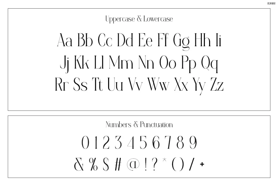Runway Font preview 2