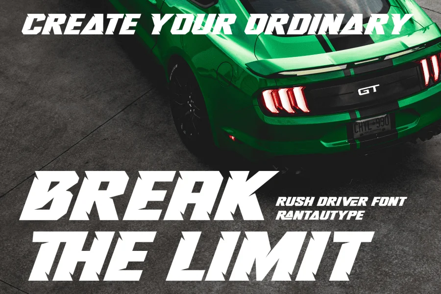 Rush Driver Font preview 13