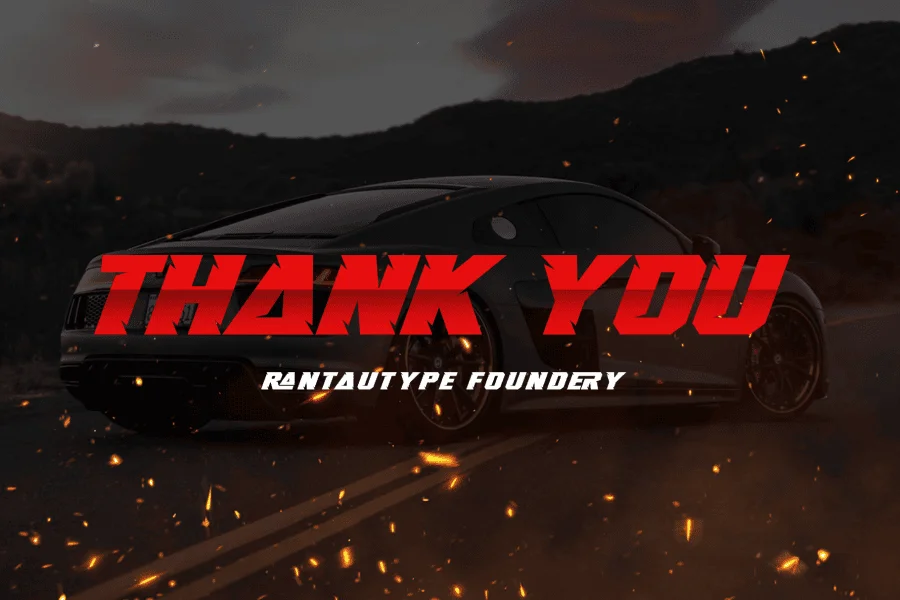 Rush Driver Font preview 15