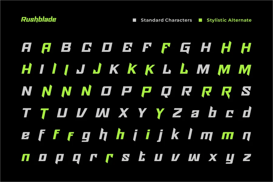 Rushblade Demo Font preview 3