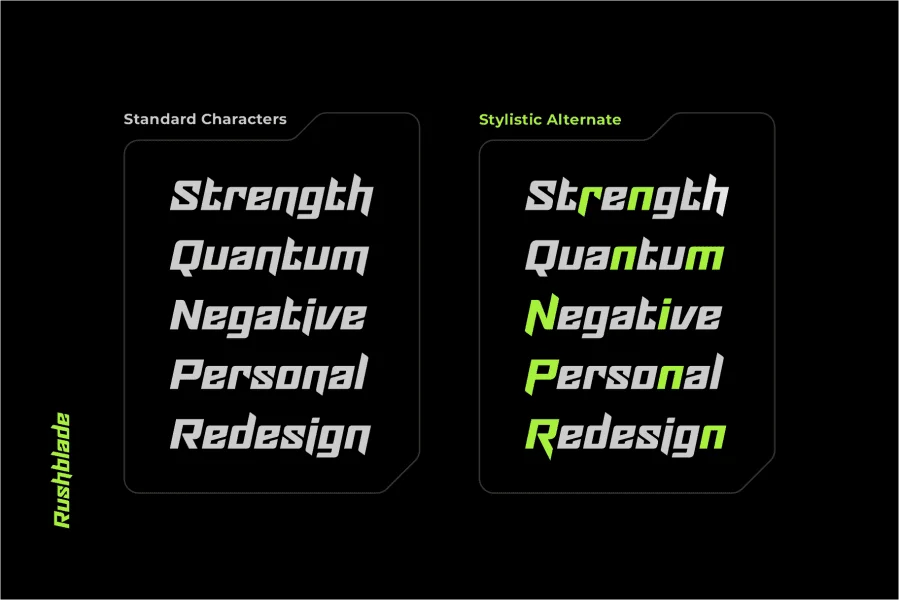 Rushblade Demo Font preview 9