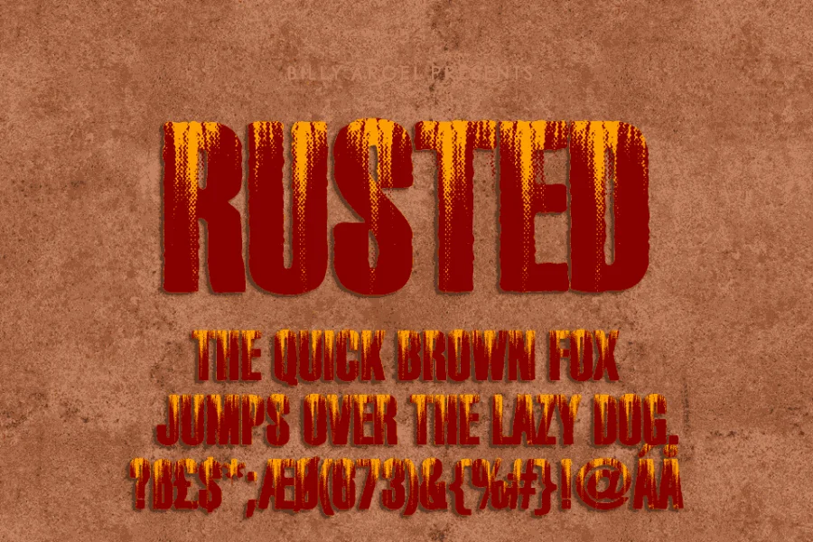 RUSTED PERSONAL USE Font preview 10