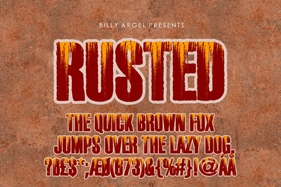 RUSTED PERSONAL USE Font preview 8