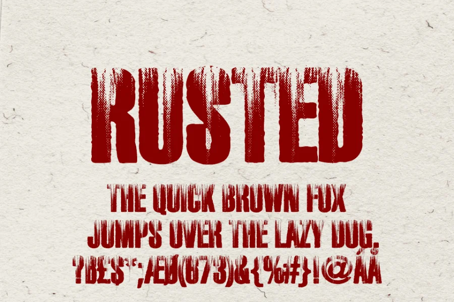 RUSTED PERSONAL USE Font preview 9